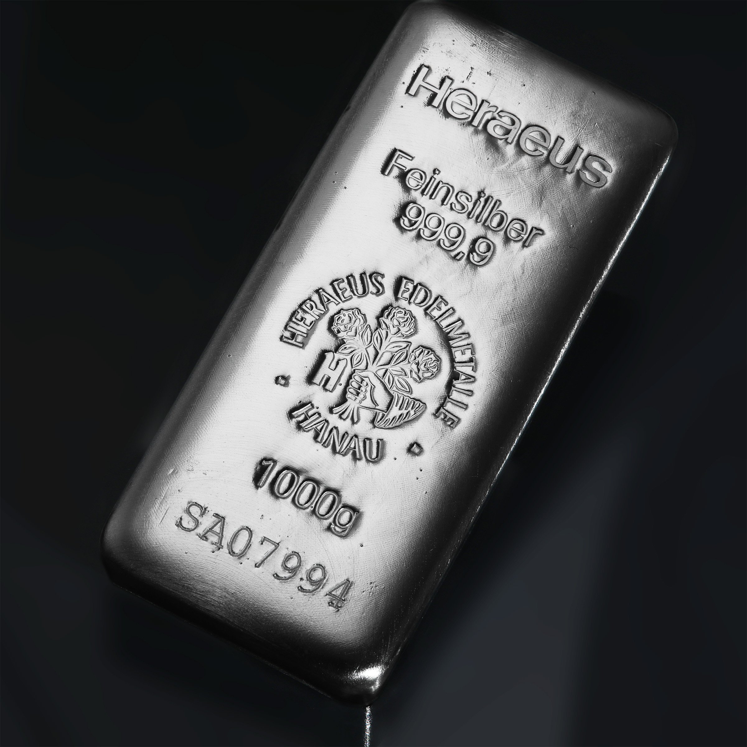 Silberbarren 1kg/1000g HERAEUS gegossen - Detailansicht 5