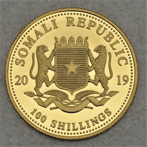 Goldmünze 1/10oz "Elefant" 2019 African Wildlife (Somalia) - Miniaturansicht 2