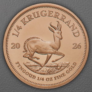 Goldmünze 50 x 1/4oz "Krügerrand" aktueller Jahrgang Tube (Südafrika) - Miniaturansicht 2