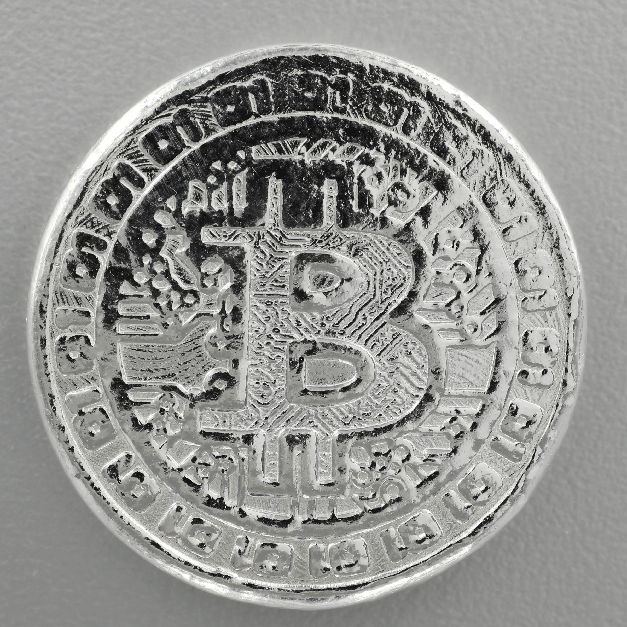 Silber 3-D Barren "Bitcoin" 3oz - Hauptansicht