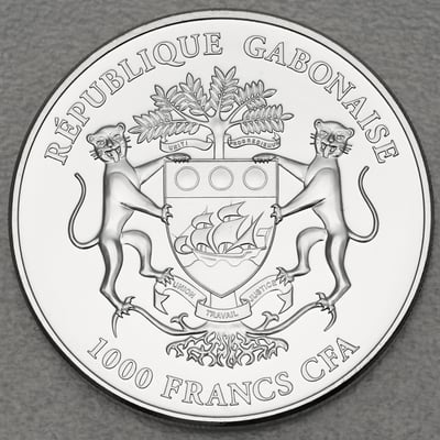 Silbermünze 1oz "Springbock" 2015 (Gabun) - Miniaturansicht 2