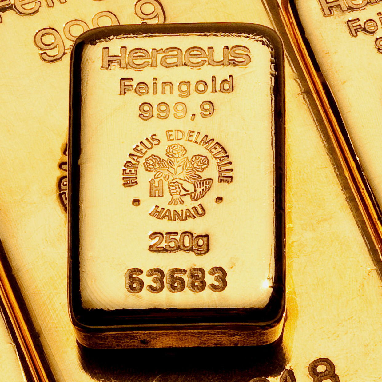 Goldbarren 250g HERAEUS gegossen - Detailansicht 3