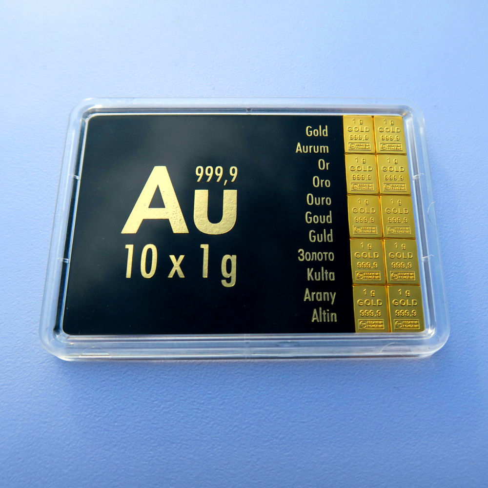 Goldtafel 10 x 1g "Au International" (Motivbox) - Detailansicht 1