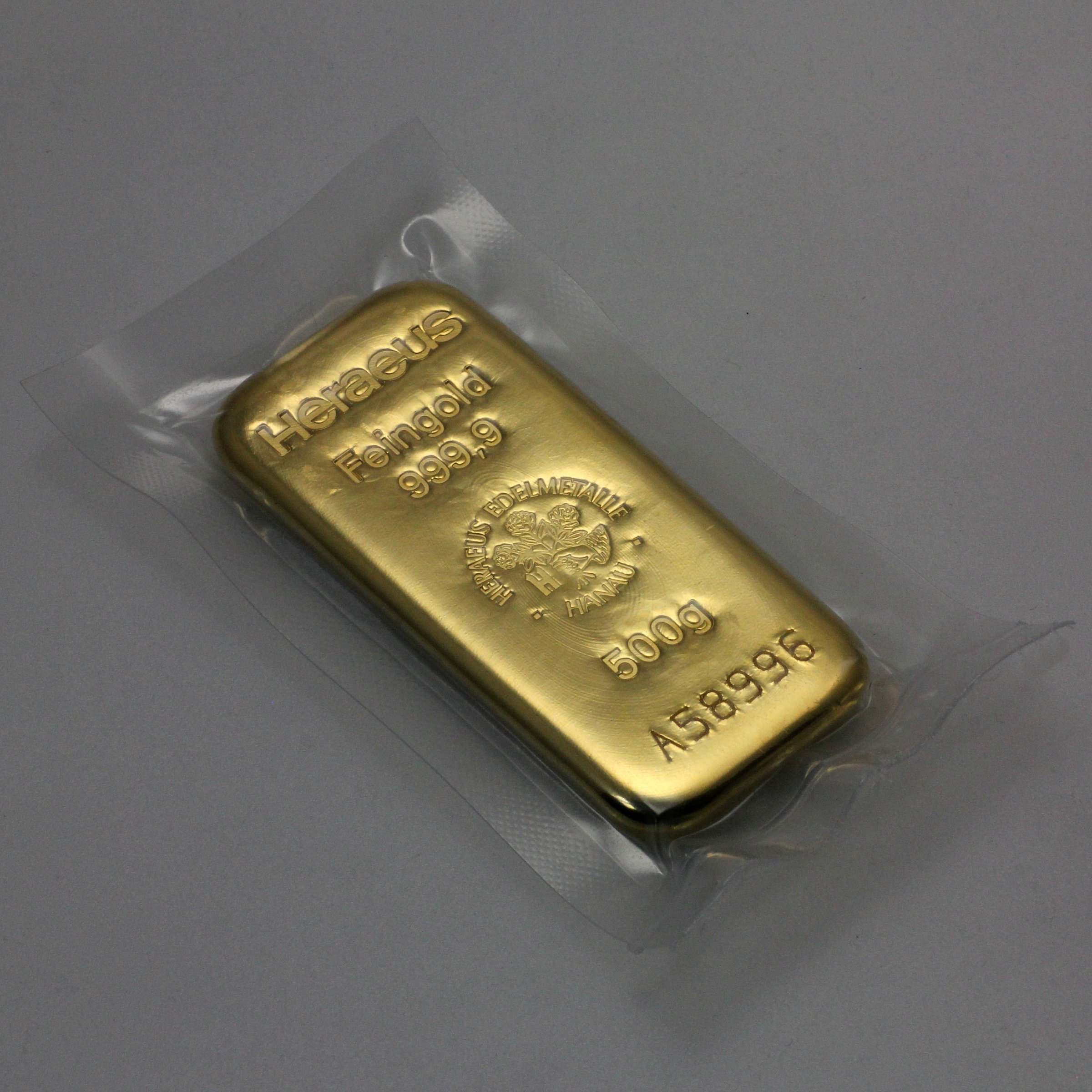 Goldbarren 500g HERAEUS gegossen - Detailansicht 3