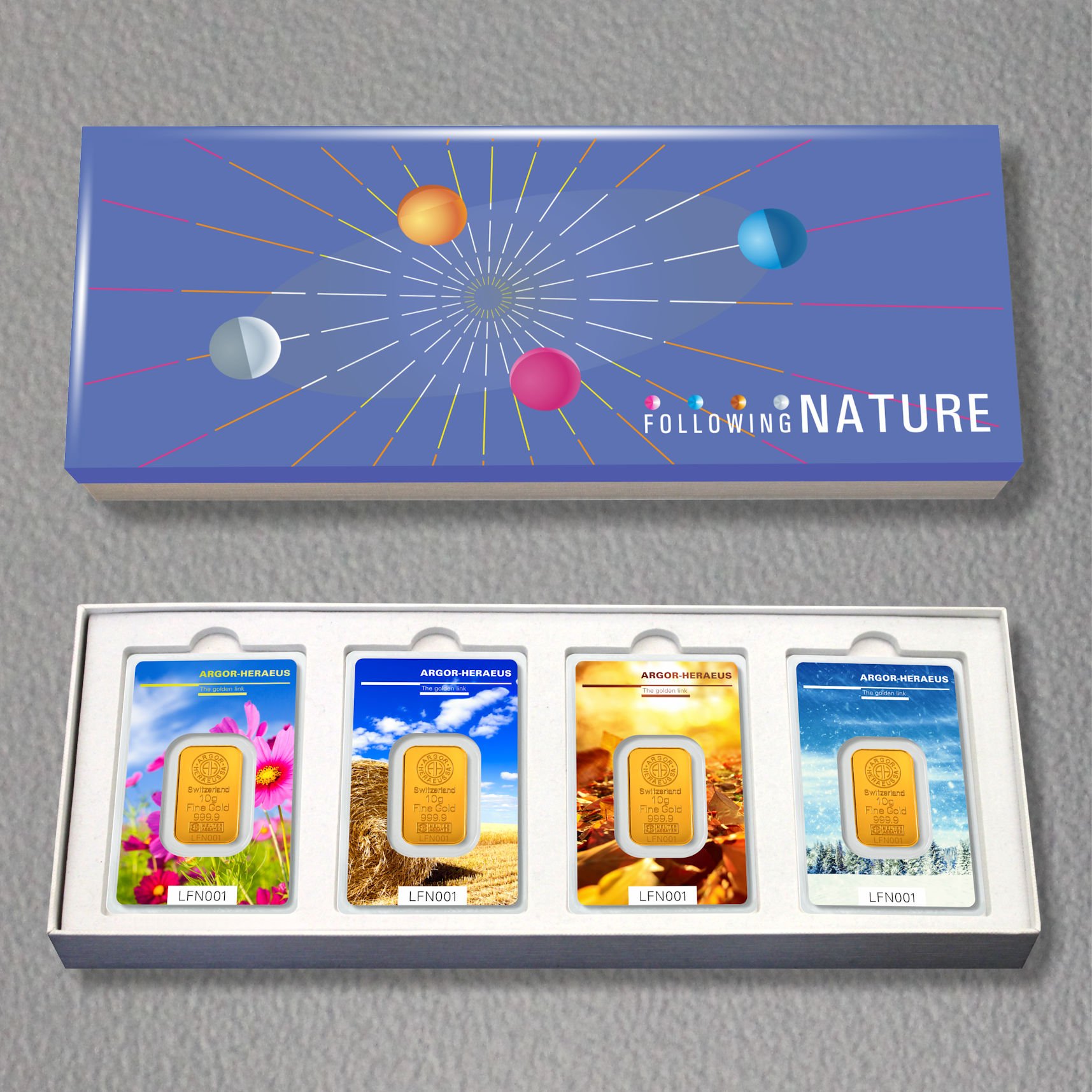 Goldbarren (4x 10g) "Following Nature" ARGOR - Hauptansicht