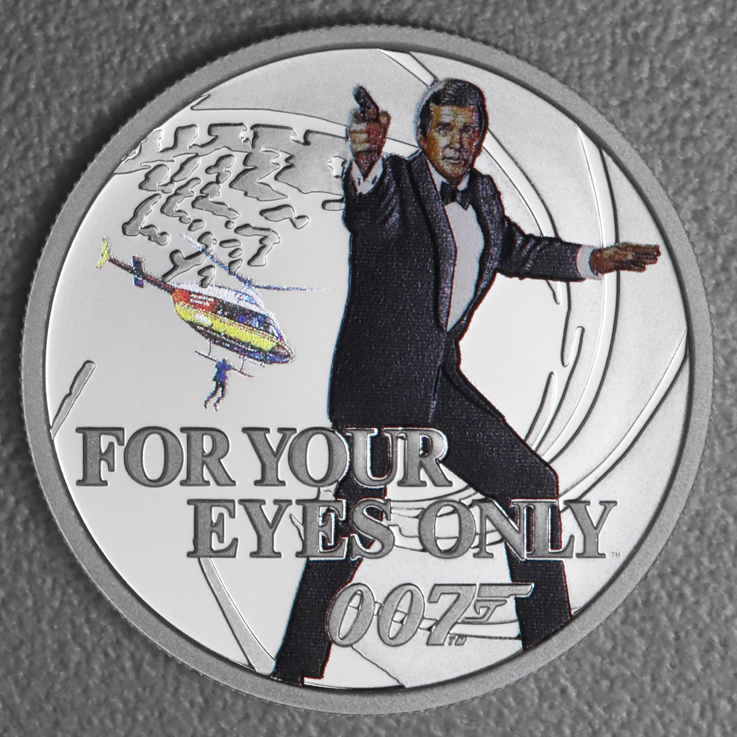 Silbermünzen 1oz +7 x 1/2oz "Roger Moore" 2024 (PP/kol./verg.) Set – 8-teilig James Bond (Tuvalu) - Detailansicht 6