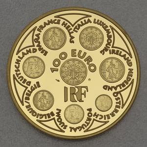 Goldmünze 100 Euro "First Collector Euro" 2002 (Frankreich) - Hauptansicht