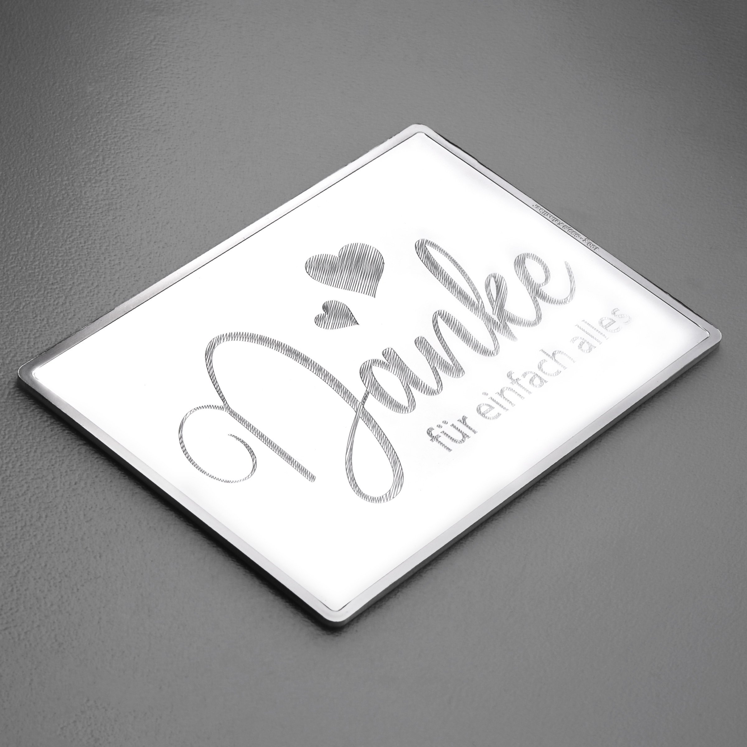 Silberbarren 100g "Danke - für einfach alles" Gravur-Silbertafel - Detailansicht 2