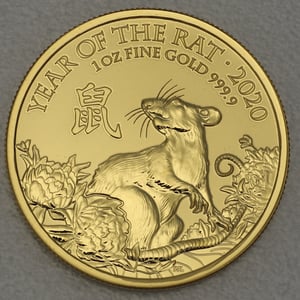 Goldmünze 1oz "Ratte" 2020 Lunar – Year of the Rat (Großbritannien) - Hauptansicht