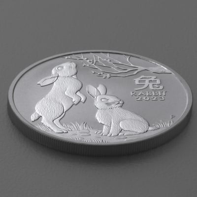 Silbermünze 1oz "Hase" 2023 Lunar III – Year of the Rabbit 19% (Australien) - Miniaturansicht 3