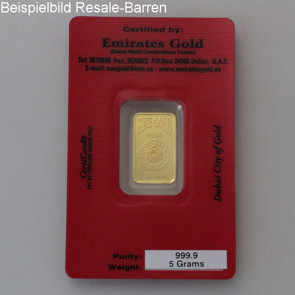 Goldbarren 5g "Resale" (div. Hersteller) - Detailansicht 6