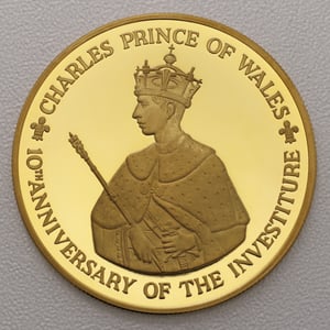 Goldmünze 250 Dollar "Investitur Prinz Charles" 1979 10. Jubiläum (Jamaika) - Hauptansicht