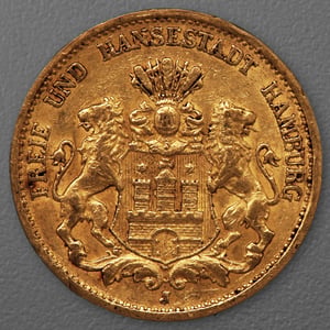 Goldmünze 20 Mark "Stadtwappen Hamburg" 1878-J J.210 (Hamburg) - Hauptansicht