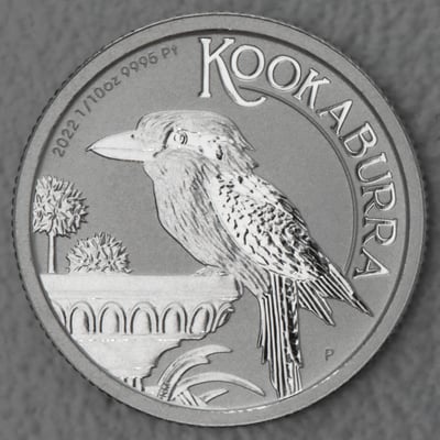 Platinmünze 1/10oz "Kookaburra" 2022 diff. (Australien) - Miniaturansicht 1