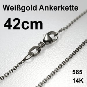 Weißgoldkette 585er/42 cm "Anker-Form" (14 kt WG) - Hauptansicht