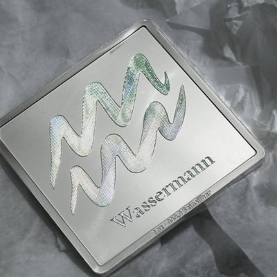 Silberbarren 1oz "Sternzeichen Wassermann" Gravurbarren quadratisch - Miniaturansicht 6