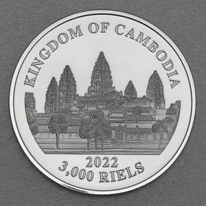 Silbermünze 1oz "Lost Tigers of Cambodia" 2022 (vergoldet) (Kambodscha) - Miniaturansicht 2