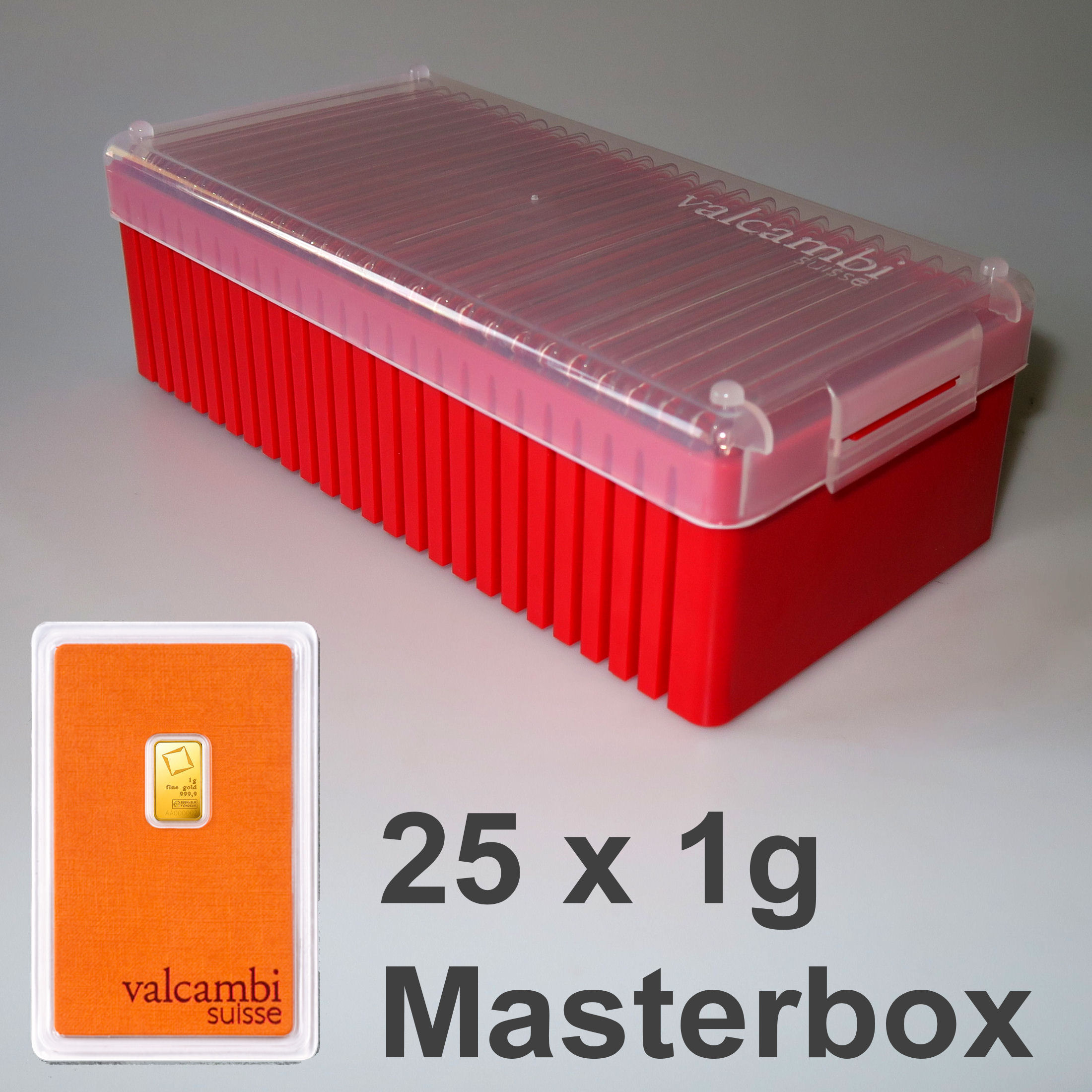 Goldbarren 25x 1g VALCAMBI (Masterbox) - Hauptansicht