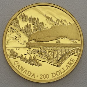 Goldmünze 200 Dollar "Transcontinental Railway" 1996 (Kanada) - Miniaturansicht 3