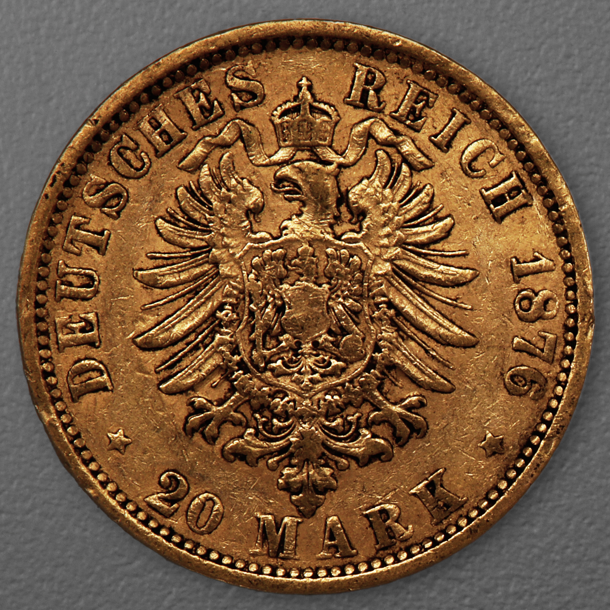 Goldmünze 20 Mark "Stadtwappen Hamburg" 1876-J J.210 (Hamburg) - Detailansicht 1