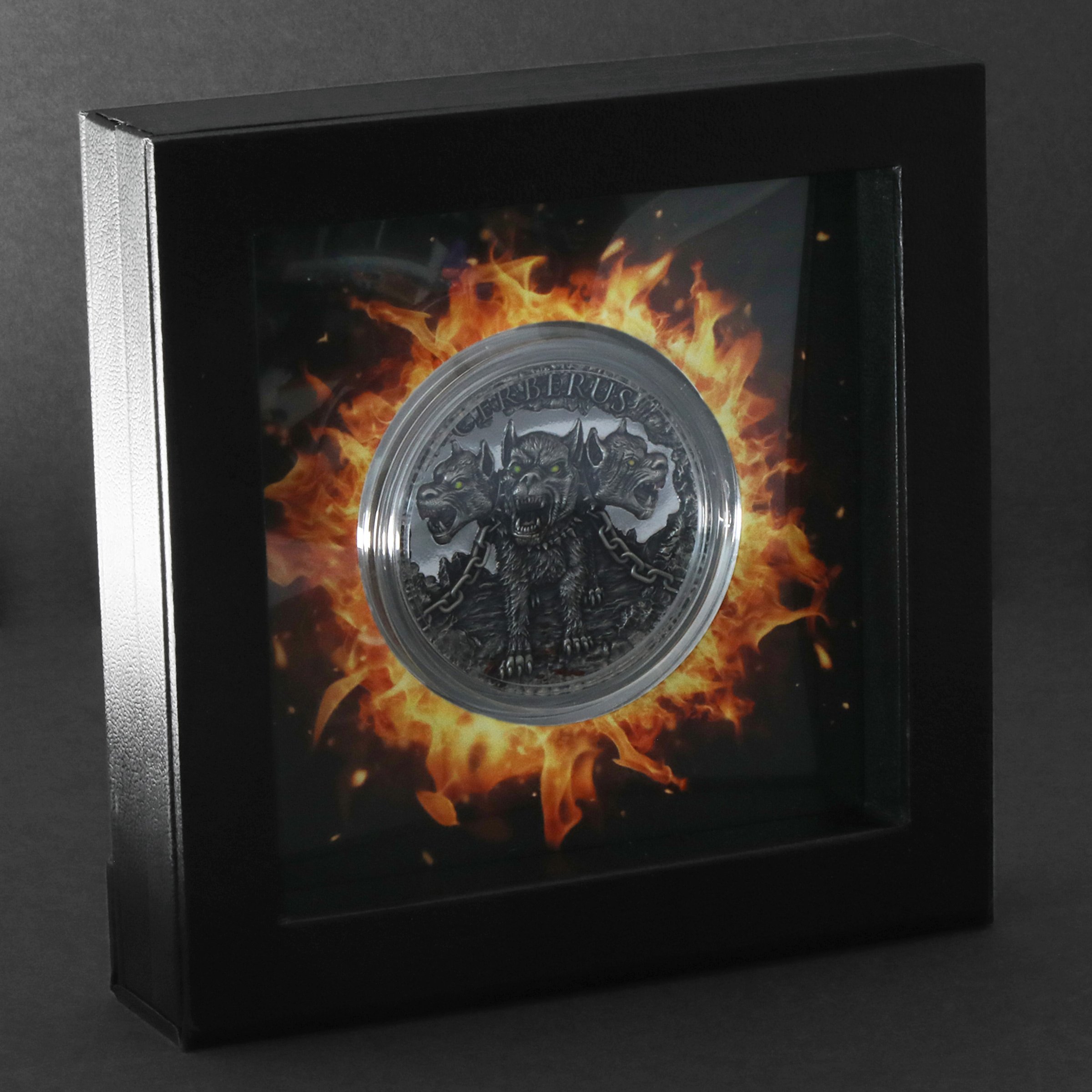 Silbermünze 2oz "Cerberus" 2021 (UHR/AF/koloriert) Mythical Creatures diff. (Kamerun) - Detailansicht 4