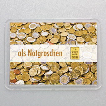 Goldbarren 1g "Gold als Notgroschen" (Flip) - Hauptansicht