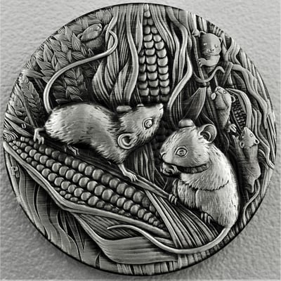 Silbermünze 2oz "Maus" 2020 (AF) Lunar III – Year of the Mouse (Australien) - Miniaturansicht 1