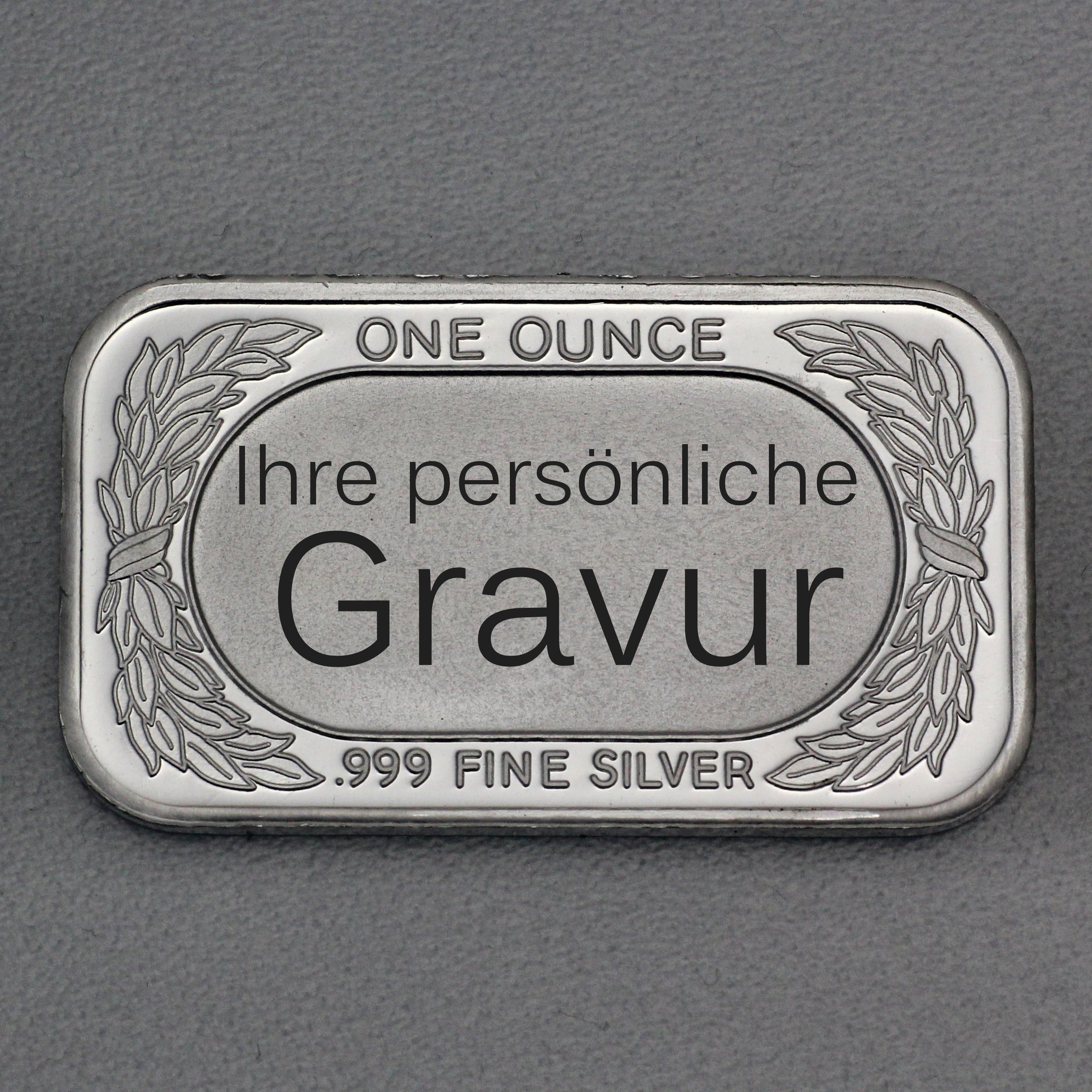Silber 3-D Barren "Gravur-Rose" 1oz, gegossen - Detailansicht 2