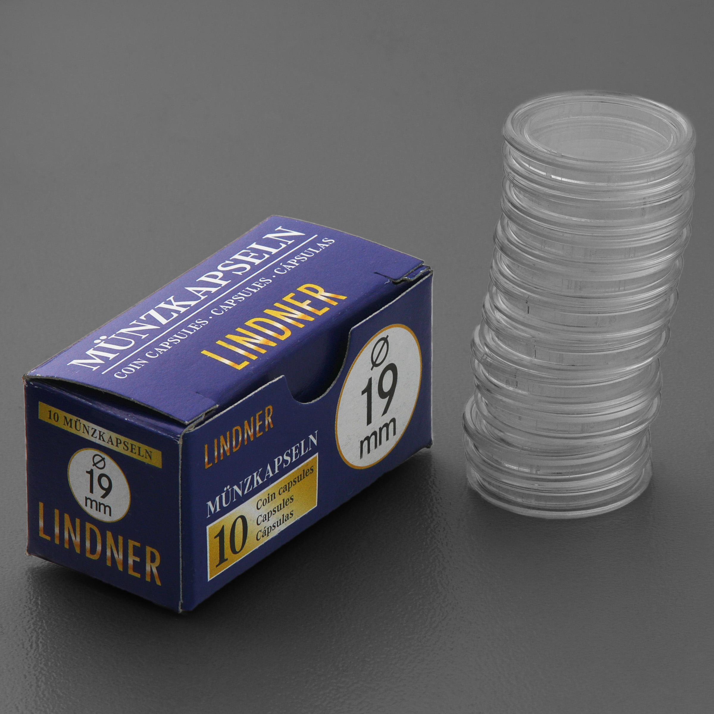 Münzkapseln 19mm 10er-Packung - Hauptansicht