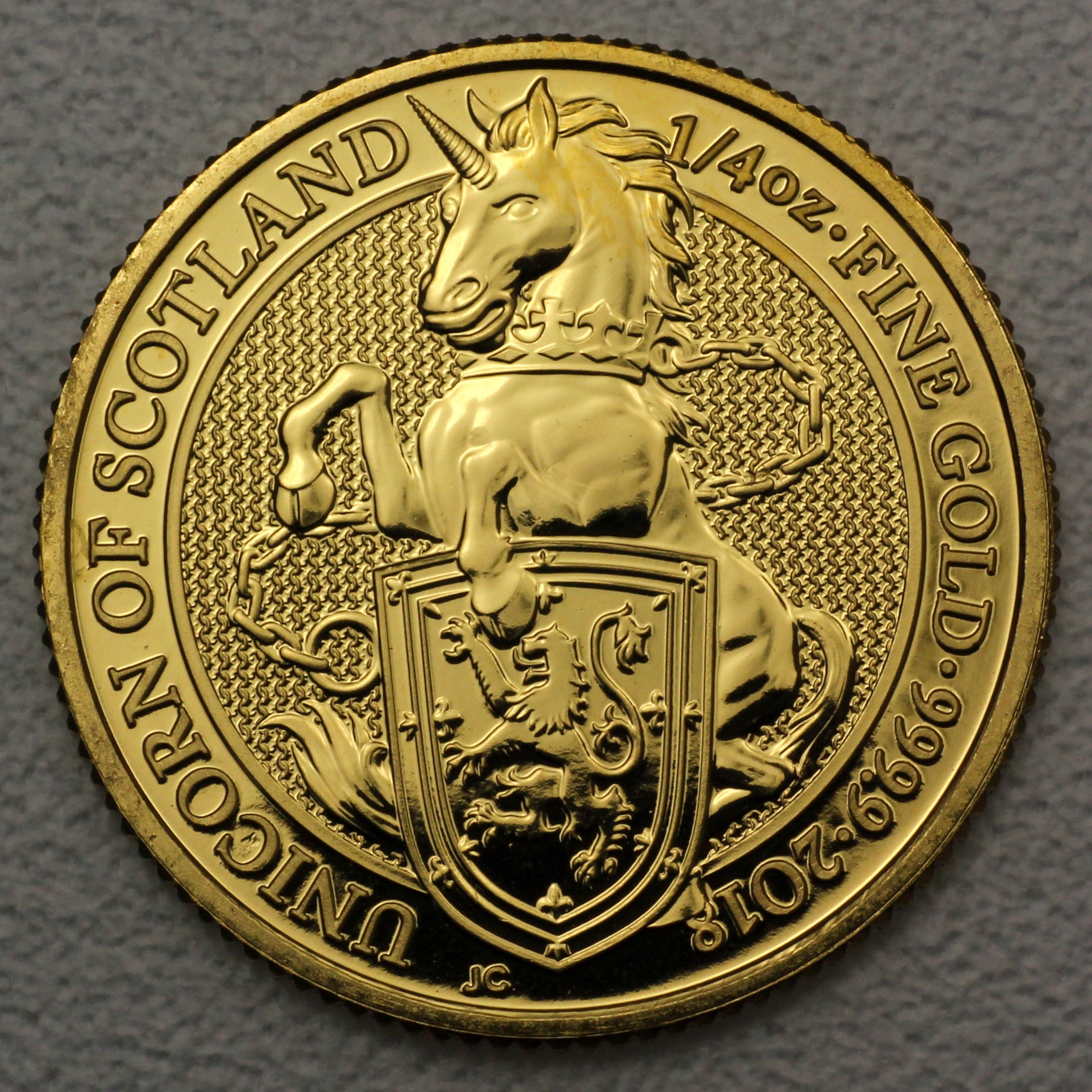 Goldmünze 1/4oz "Unicorn of Scotland" 2018 The Queen s Beasts (Großbritannien) - Hauptansicht