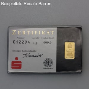 Goldbarren 1g "Resale" (div. Hersteller) - Miniaturansicht 7