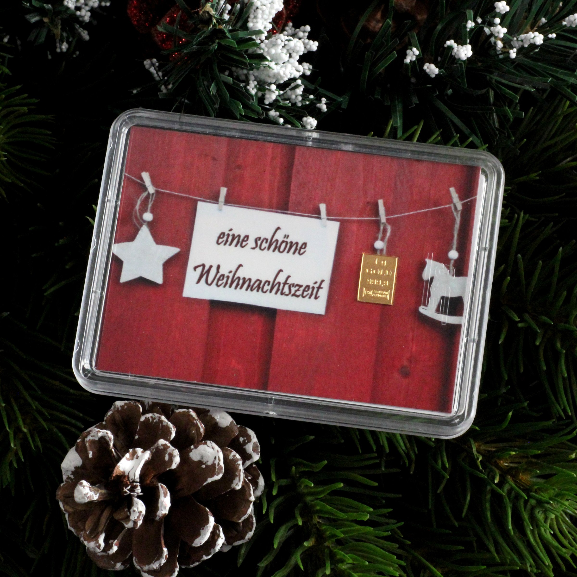 Goldbarren 1g "Schöne Weihnachtszeit" (Motivbox) - Detailansicht 2