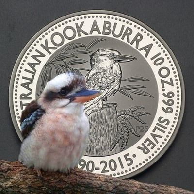 Silbermünze 10oz "Kookaburra" 2015 (Australien) - Miniaturansicht 7