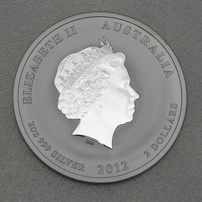 Silbermünze 2oz "Drache" 2012 Lunar II – Year of the Dragon (Australien) - Miniaturansicht 2