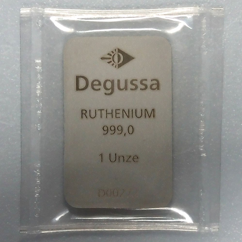 Rutheniumbarren "1oz DEGUSSA" (999 Ru.) - Hauptansicht