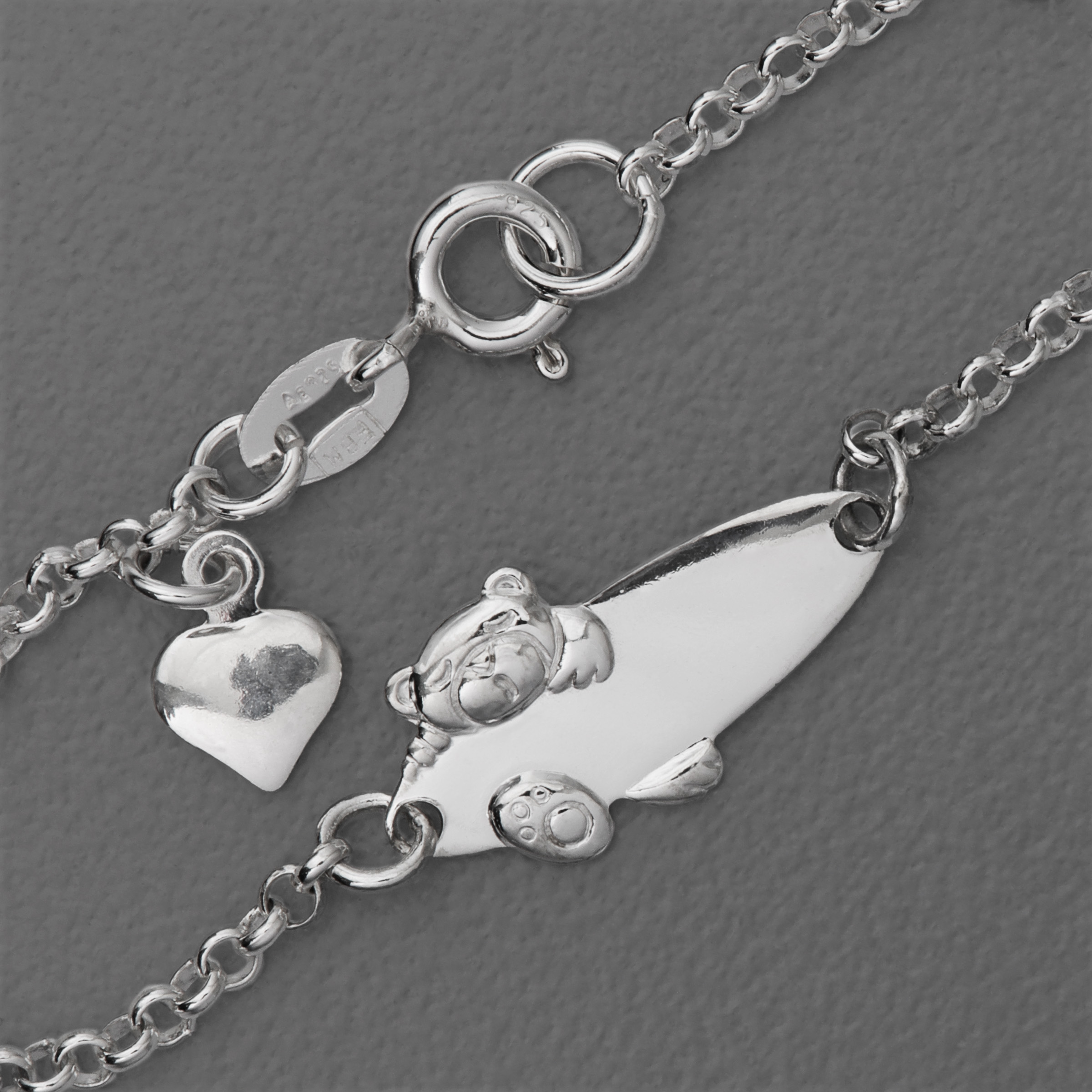 Silber Kinder-Armband 925er "Teddy" gravierbar (Sterling) - Hauptansicht