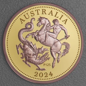 Goldmünze Five Sovereign "125th Anniversary" 2024 (PP/rosévergoldet) (Australien) - Hauptansicht