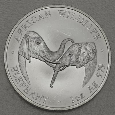 Silbermünze 1oz "Zambia Elefant" 2002 African Wildlife 19% (Sambia) - Miniaturansicht 1