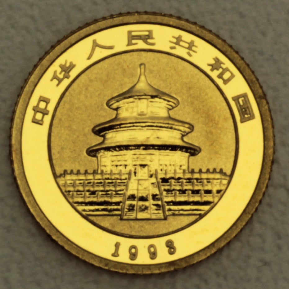 Goldmünze 1/20oz "Panda" 1993 (China) - Detailansicht 1
