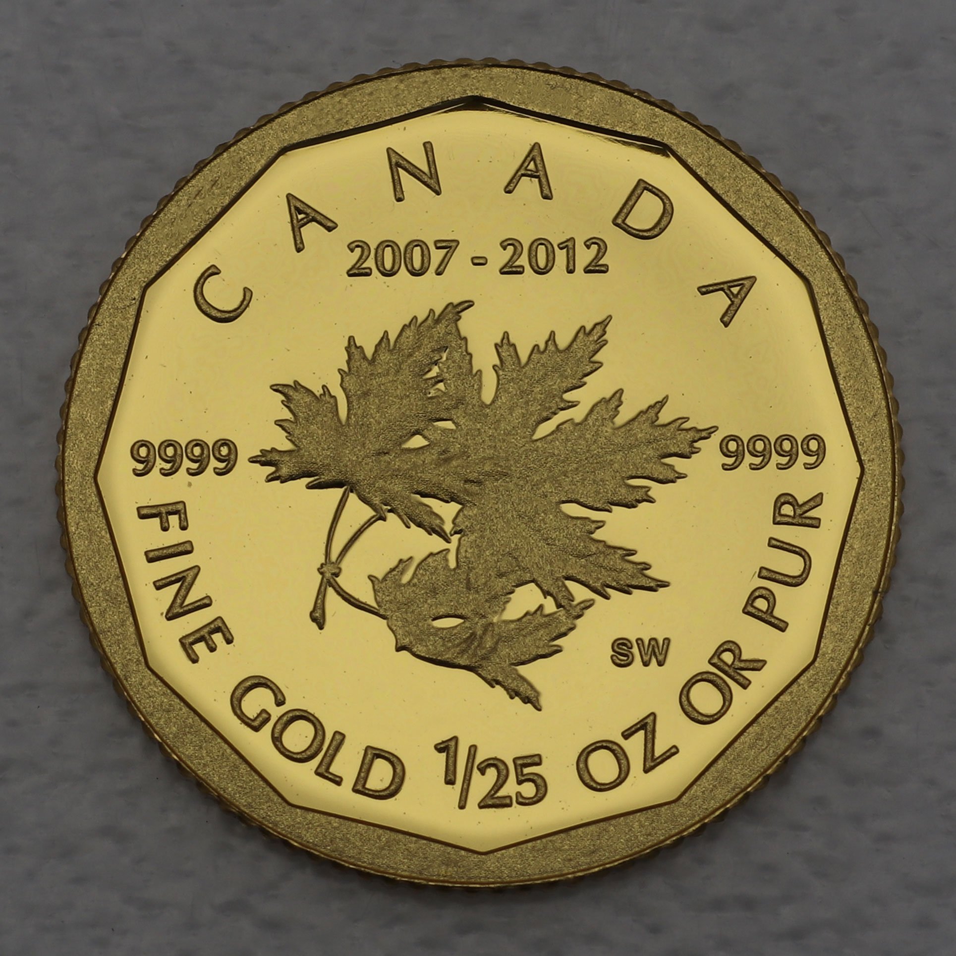 Goldmünze 1/25oz "Maple Leaf" verschiedene Jahrgänge (Kanada) - Detailansicht 2