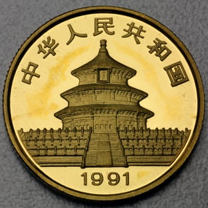 Goldmünze 1/4oz "Panda" 1991 (China) - Miniaturansicht 2
