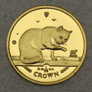 Goldmünze 1/25oz "British Blue Cat" 1999 Cats (Isle of Man) - Miniaturansicht 1