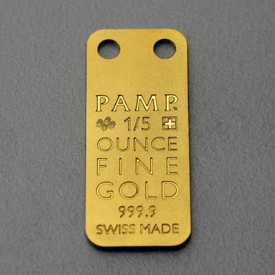 Gold-Schmuckbarren 1/5oz "Dolphin/Delfin" PAMP - Miniaturansicht 3