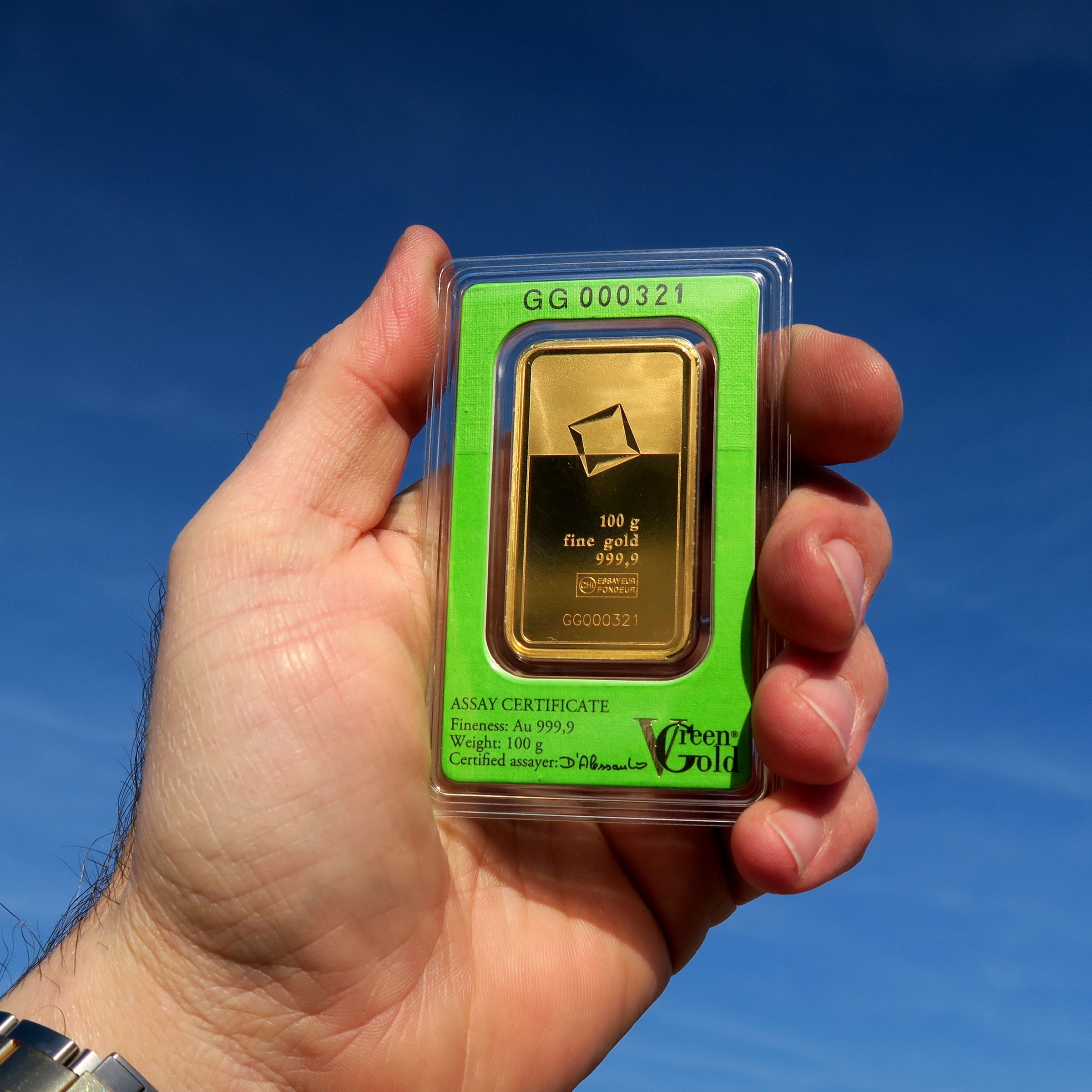 Goldbarren 100g "Green Gold" VALCAMBI (999,9 Au) - Detailansicht 7