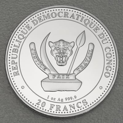 Silbermünze 1oz "Mamenchisaurus 2020" Prehistoric Life (Kongo) - Miniaturansicht 2