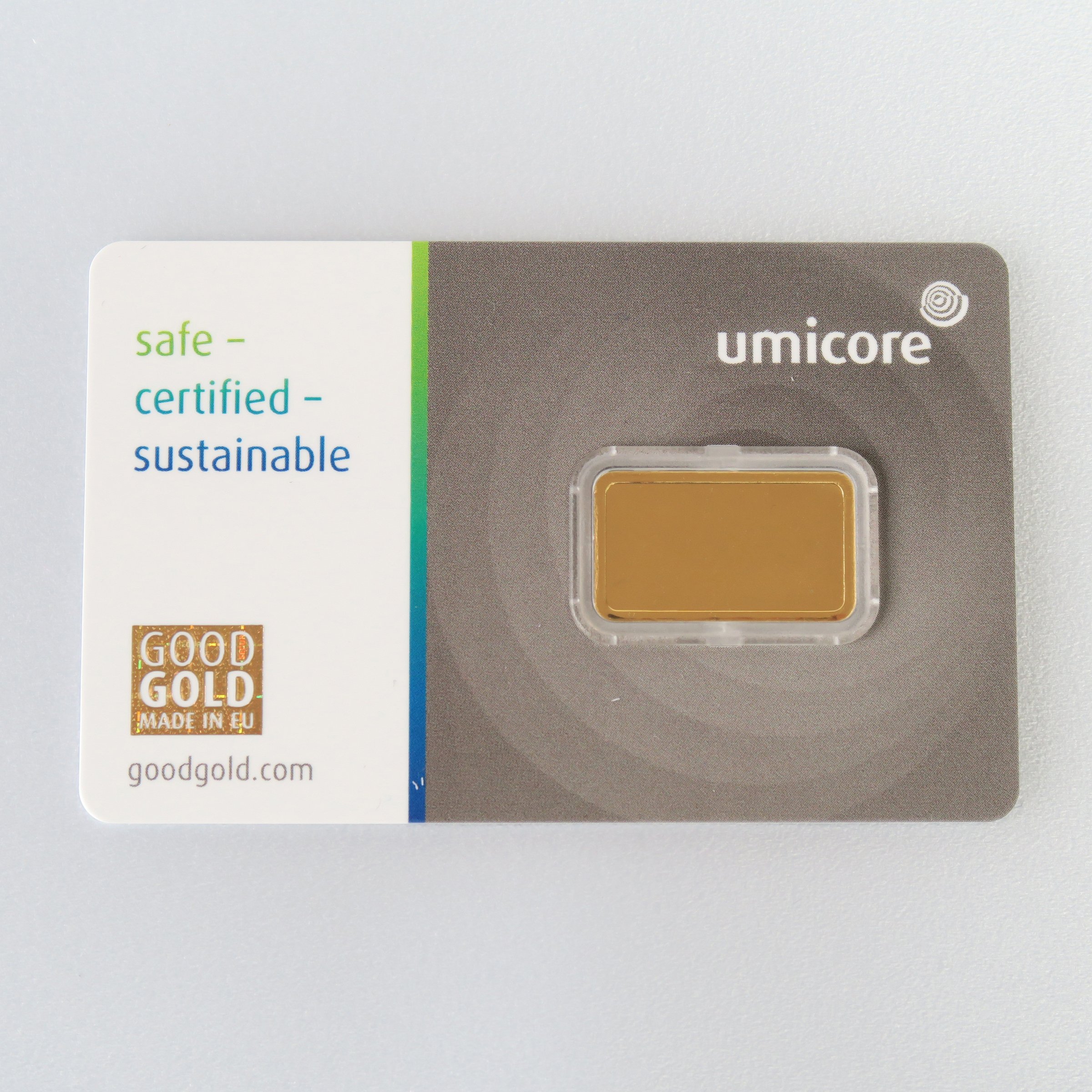 Goldbarren 2,5g UMICORE/Blister m. Zertifikat - Detailansicht 1