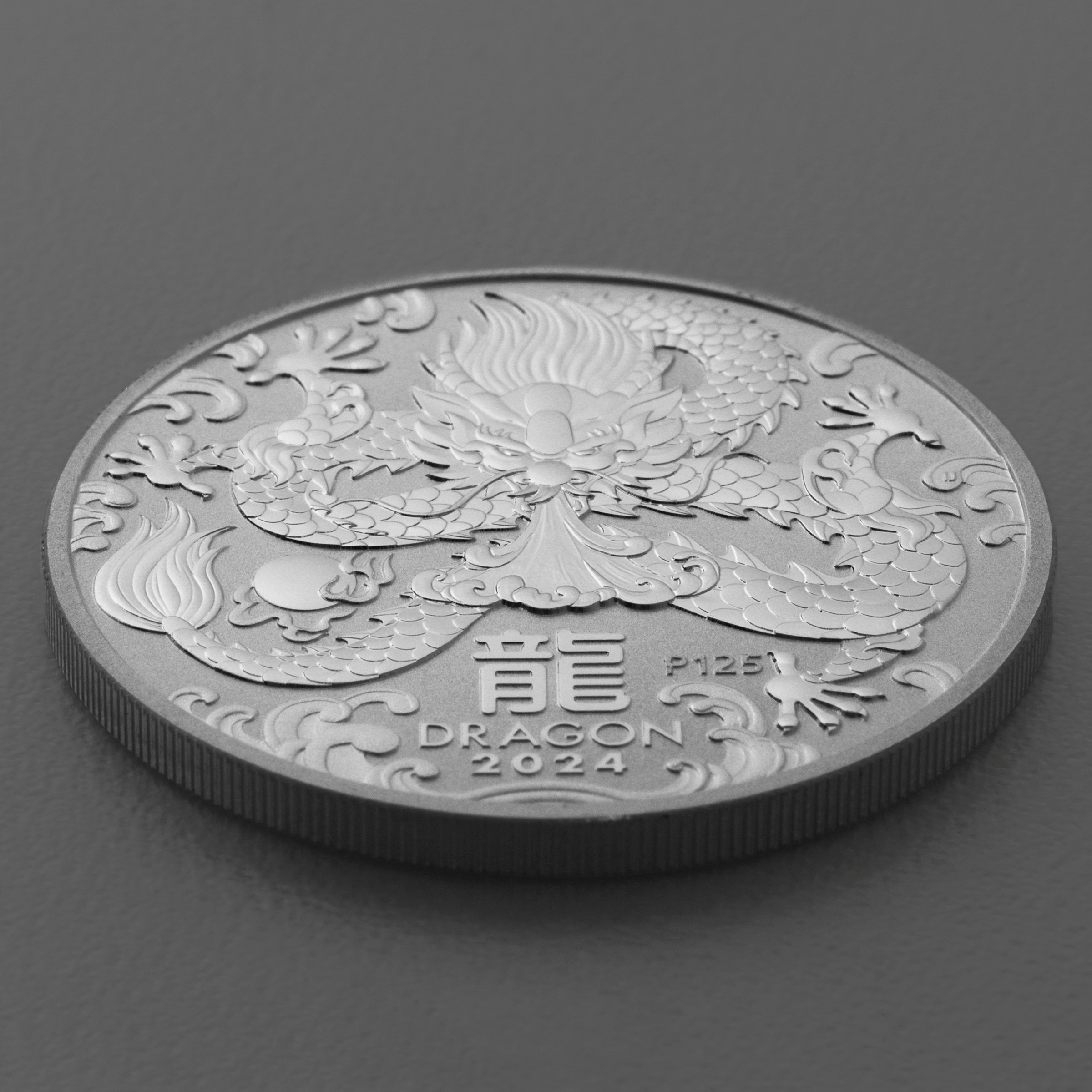 Silbermünze 1oz "Drache" 2024 Lunar III – Year of the Dragon 19% (Australien) - Detailansicht 2