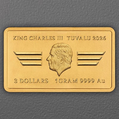 Gold Münzbarren 1g "40 Years of Top Gun" 2026 (Tuvalu) - Miniaturansicht 2