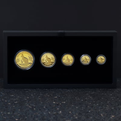 Goldmünzen "Känguru" 2020 (PP) Set – 5-teilig (Australien) - Miniaturansicht 1