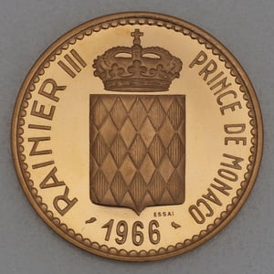 Goldmünze 10 Francs "Fürst Rainier III" 1966 (Monaco) - Hauptansicht